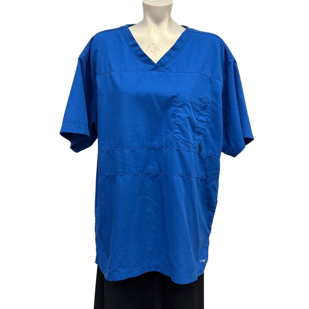 Grey's Anatomy Professional‎ Wear by Barco Blue Active V-Neck Scrub Top Size L